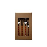 thumbnail of Ménagère 24 pièces en argent avec manche marron