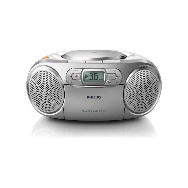 Philips Az 127/12 Radio Cd - 2 X 1 W Leistung - Cd, K7 - Kassettendeck - Silber