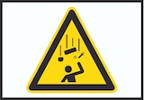thumbnail of Achtung Herabfallende Gegenstände Symbol A0 Rückseite selbstklebend Schild