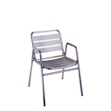 thumbnail of PACK 4pcs. SN32.01 Poltrona de alumínio, Assento e encosto com ripas de alumínio. Altura do braço 65cm cor anodizada (Empilhável)