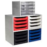 thumbnail of EXACOMPTA Cassettiera Ecobox 228606D, 4 cassetti, box in PS e cassetti in Ppl, (PxlxAlt) 34,8x28,4x23,4 cm, gamma Office box grigio/cassetti grigio