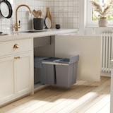 thumbnail of HOMCOM Cubos de Lixo para Cozinha com 3 recipientes de Reciclagem Removíveis 1x20L e 2x10L Metal e Plástico 48x34,2x41,8cm Cinza