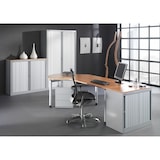 thumbnail of BISLEY Rollladenschrank abschließbar in silber Schrank aus Metall Rolladen aus Kunststoff inkl. 4 Einlegeböden