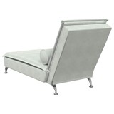 thumbnail of vidaXL Massage-Chaiselongue mit Nackenrolle Hellgrau Samt