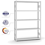 thumbnail of PROREGAL Fachbodenregal Stecksystem | Grundregal | HxBxT 200x130x30cm | 5 Ebenen | Fachlast 200 kg | Beidseitig nutzbar | Lichtgrau