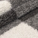 thumbnail of Hochflorteppich Shaggy Kariert Weich Flauschig Waschbar Strapazierfähig Schlafzimmer Hellgrau 60x110 cm – WATZMANN von Kadima Design