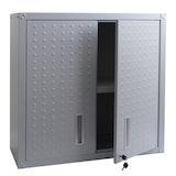 thumbnail of Armario de pared HWC-O52, armario de pared, acero con cerradura 77x77x31cm ~ gris claro