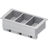 thumbnail of Bain-Marie "Drop-In" 3x GN1/1 Einzelbecken 1155x620x390 mm, Edelstahlabdeckung