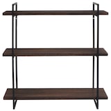 thumbnail of Scaffale a muro HWC-K78, scaffale sospeso, scaffale galleggiante, 3 ripiani in legno massiccio industriale 60x60x18cm ~ marrone scuro, metallo nero