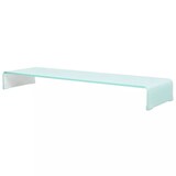 thumbnail of Helloshop26 - Meuble télé buffet tv télévision design pratique support pour moniteur 110 cm verre blanc 2502223