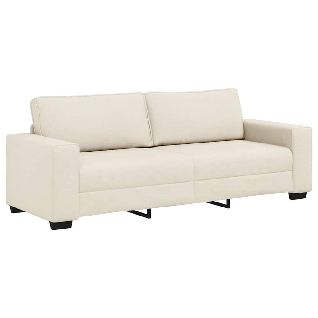 vidaXL | Bank | met kussen met kussen Beige 221 x 77 x 82 cm Linnen