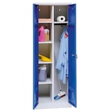 thumbnail of Kleider-Wäsche-Schrank mit Garderobenteil Spind Wäscheschrank Kleiderspind 2-türig Grau/Blau 510711