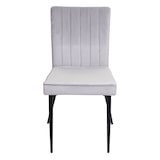 thumbnail of Eetkamerset HWC-K16, set van 4 stoelen + bankje Eetkamerset, fluweel metaal ~ lichtgrijs