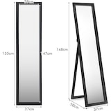 thumbnail of COSTWAY Espelho de Corpo Inteiro 2 em 1, Espelho de Chão e Espelho de Parede com Moldura de Madeira, Espelho de Vestir 37 x 155 cm