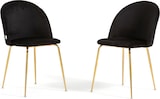 thumbnail of Set aus 2 Innenstühlen aus Samt, gepolstert, mit Metallbeinen, elegantes Design für Esszimmer, Bar und Restaurant – Sara – Schwarz/Gold