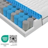 thumbnail of Matratze 180x200 H3 H4, Höhe 21cm, Ergonomische 7 Zonen Taschenfederkernmatratze 180x200cm, Atmungsaktiver Doppeltuchbezug mit Aloe Vera Veredelung