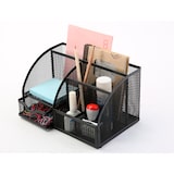 thumbnail of Organizador Sobremesa Q-Connect Kf17295 Metalico Curvo Rejilla Negra Con 5 Departamentos 220X140X130 Mm