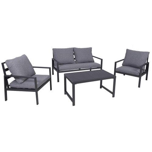 Aluminium Gartenlounge Set Sitzgruppe Sitzlounge Balkon Terrasse Möbel 4-teilig
