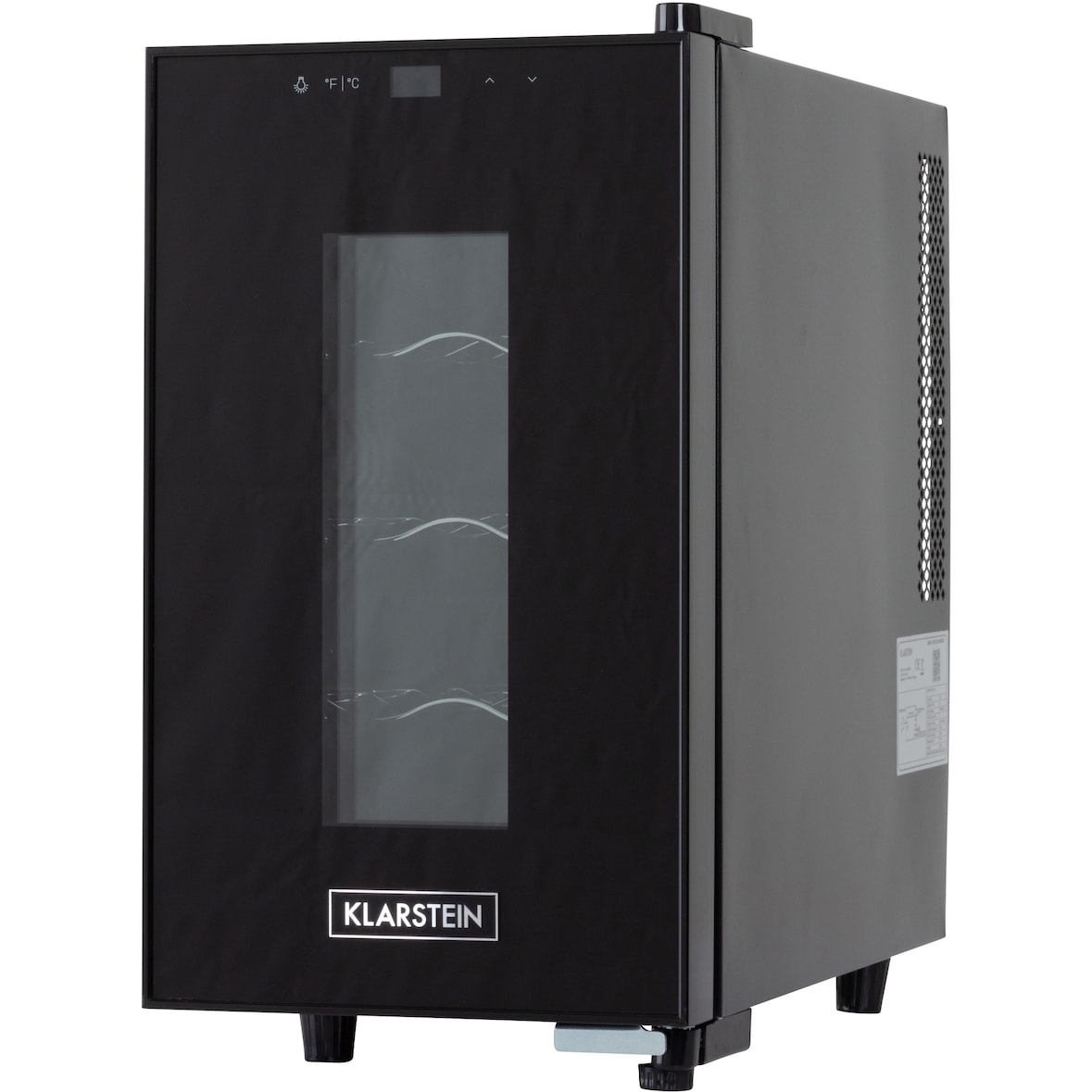 Klarstein Bellevin 8 Uno Weinkühlschrank 23 Liter 11-18 °C LED Touch SingleZone Schwarz