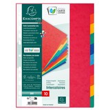 thumbnail of Exacompta - Réf. 1410E - Carton de 10 Intercalaires carte lustrée souple 225g/m2 - 10 onglets neutres - A4 - Couleurs assorties