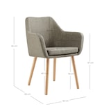 thumbnail of SalesFever Armlehnstuhl | Bezug in Strukturstoff | Stuhlbeine Eichenholz | B 62 x T 60 x H 84 cm | braun – natur