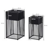 thumbnail of Blumentopf 2er Set Metall Pflanzkübel Schwarz mit Gestell, Quadratisch. 25x25x50 cm | Kadima Design