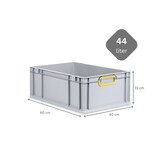 thumbnail of PROREGAL 10x Eurobox NextGen Color | HxBxT 22x40x60cm | 44 Liter | Griffe gelb geschlossen | Verstärkter Boden | Eurobehälter