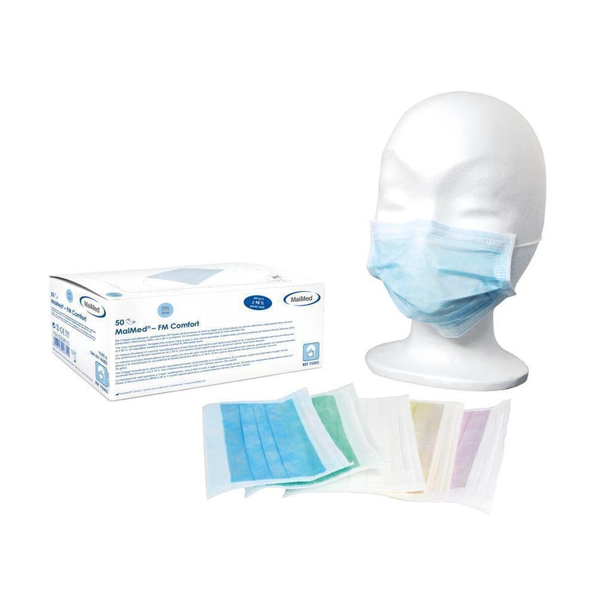 MaiMed FM Comfort Mundschutz - Ohrschlaufen - 1000 Masken - gelb