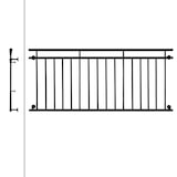 thumbnail of ECD Germany Französischer Balkon 90x225 cm Schwarz matt | 16 Füllstäbe, Stahl pulverbeschichtet, Balkongeländer Fenstergitter