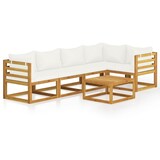 thumbnail of vidaXL 6-tlg. Garten-Lounge-Set mit Auflagen Creme Massivholz Akazie