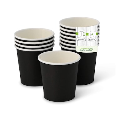 greenbox - Copos de papel 100 ml / 4 oz, Ø 62 mm, preto, 1000 un..