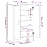 thumbnail of Helloshop26 - Armoire à chaussures range chaussures rangement meuble entrée couloir salon artisanal bois d'ingénierie brun 02_0021530