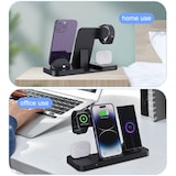 thumbnail of Chargeur Sans Fil 6 en 1 Pliable Rapide Pour Téléphones AirPods Et Montres Blanc YONIS