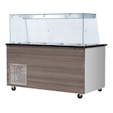 thumbnail of Skyrainbow SNACK-lijn, koude toonbank, 5x GN1/1, Granit Star Galaxy zwart, 188x82x85,5 glasconstructie helder glas met tussenlegplank, H=496 mm