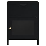 thumbnail of Table de chevet Noir 40x30x54,5 cm Acier et verre