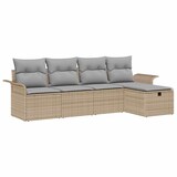 thumbnail of vidaXL Garten-Sofa-Set mit Kissen mit Speicher 5 pcs Beige Poly Rattan