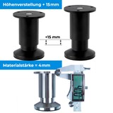 thumbnail of Möbelfüße Sofafuß Möbelbeine CHROM GLANZ Höhe 15 cm 38 mm stabile Ausführung Sofa Bett Schrank Couch