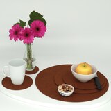 thumbnail of BIASTO - Premium Filz Untersetzer - rund 20cm - Farbe: braun (HF011). Design Glas-Untersetzer für Getränke, Tisch, Bar, Tasse, Vase