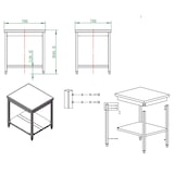 thumbnail of Tavolo lavoro in acciaio inox con ripiano 70x70x85 cm