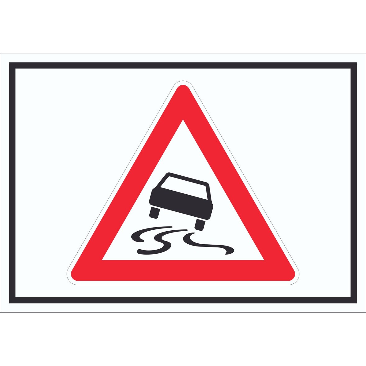 Schild Achtung Schleuder- oder Rutschgefahr Symbol A1 (594x841mm)