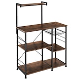 thumbnail of tectake Etagère de cuisine Crawley réglable en hauteur 90x40x131,5cm - Bois foncé industriel, rustique -404754