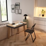 thumbnail of Ausziehbarer Konsolentisch, 262x90x73cm, Für 12 Personen, Holzbeine, Moderner Stil, Eiche und Schwarz _ 360_25