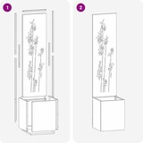 thumbnail of vidaXL Blumentopf mit dekorativem Paneel Silber 32 x 140 cm Edelstahl