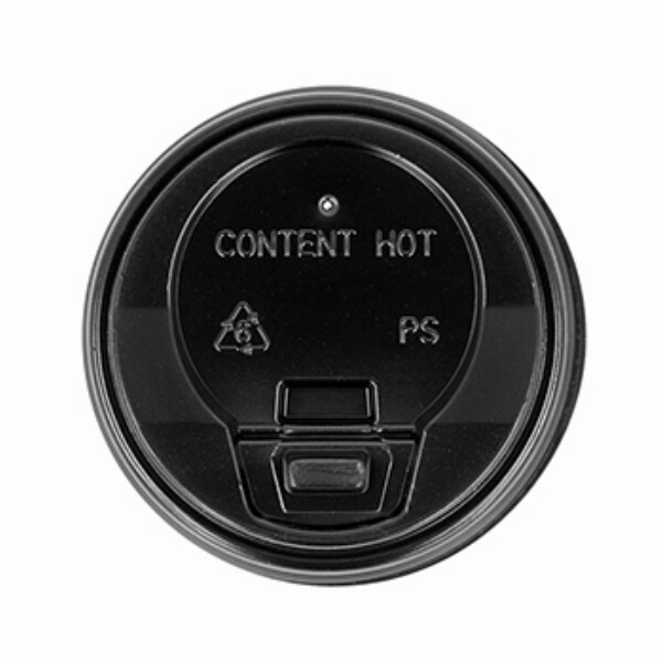 Großer Deckel für 120ml Becher Ø6,2cm Schwarz PS 100un