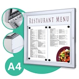thumbnail of Showdown Speisekarten Schaukasten Outdoor - 2x DIN A4 quer - Aluminium / Stahl - Silber