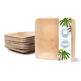 thumbnail of onlyleaf 25 Stück Einwegteller 18x18 cm Palmblatt-Teller, quadratisch, biologisch abbaubar, umweltfreundlich, kompostierbar, Wegwerfteller