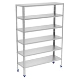 thumbnail of Scaffalatura metallica in acciaio inossidabile 6 livelli con ripiani liscio - 1000x400x1750 mm - 38006214 Eurast