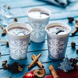 thumbnail of BIOZOYG 250 Stück Heißgetränke-Trinkbecher 300ml / 12ozPappe Winterliche Bedruckung, Einwegbecher Glühweinbecher Pappbecher, biologisch abbaubar