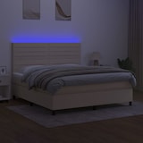 thumbnail of vidaXL Boxspringbett mit Matratze & LED Creme 180x200 cm Stoff