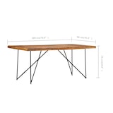 thumbnail of vidaXL Esstisch 180 x 90 x 76 cm Massivholz Akazie